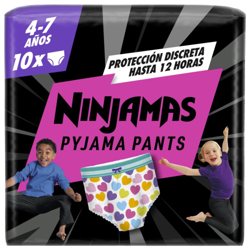 Dodot Pañal Inf Pants Ninjamas Corazones T/8 27-43 Kg 9 Un