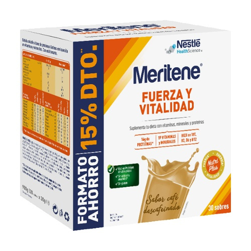 Meritene Fuerza y Vitalidad sabor cafe 30 sobres