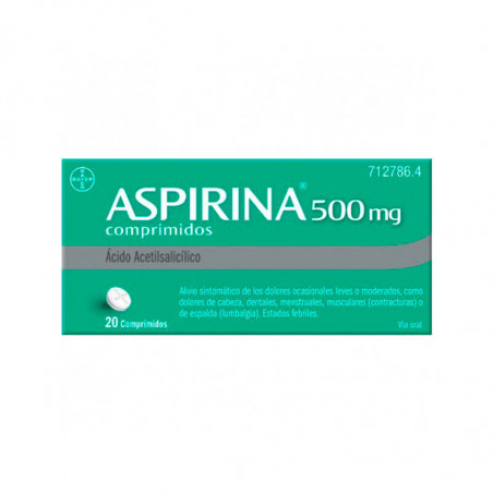 Aspirina 500 mg 20 comprimidos