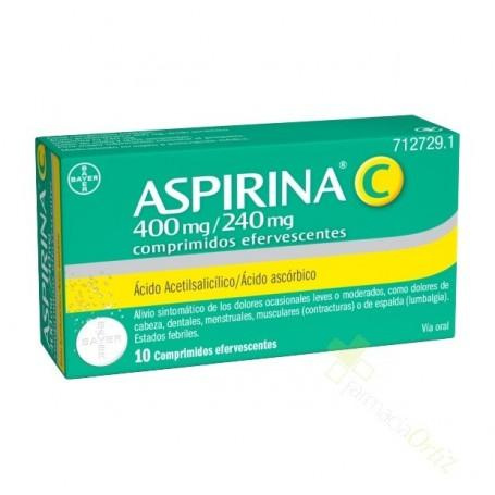 Aspirina c 400/240 mg 10 comprimidos efervescentes