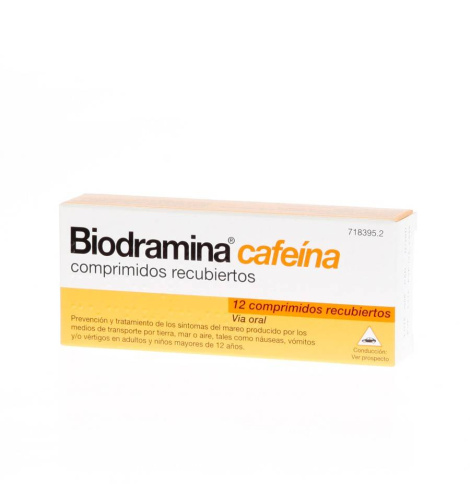 Biodramina cafeina 12 comprimidos