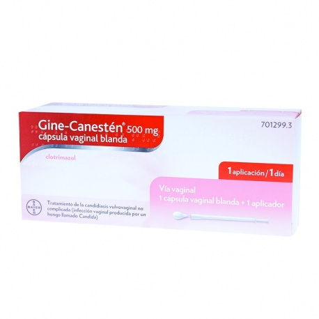 Gine canesten 500 mg 1 capsula vaginal blanda (con aplicador)