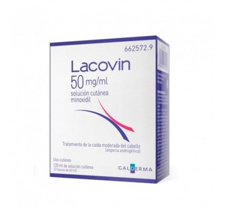 Lacovin 50 mg/ml solucion cutanea 2 frascos 60 ml