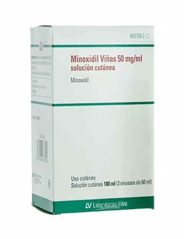 Minoxidil viÑas 50 mg/ml solucion cutanea 3 frascos 60 ml
