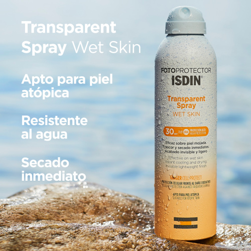 Fotoprotector ISDIN Transparent Spray Wet Skin SPF 30