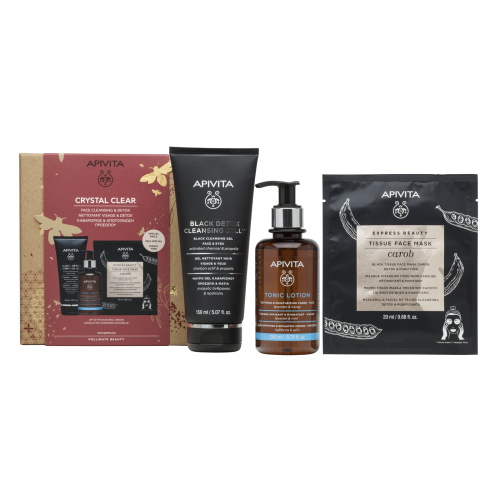 APIVITA CRYSTAL CLEAR GEL BLACK+LOCION TONICA+MASCARILLA