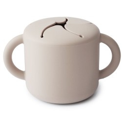 MUSHIE TAZA PARA SNACK SILICONA SOLID IVORY