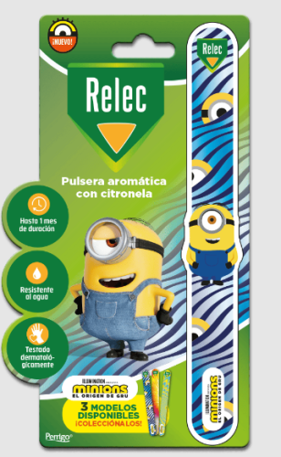 RELEC PULSERA AROMATICA  1 UNIDAD MINION ESTAMPADO AZUL