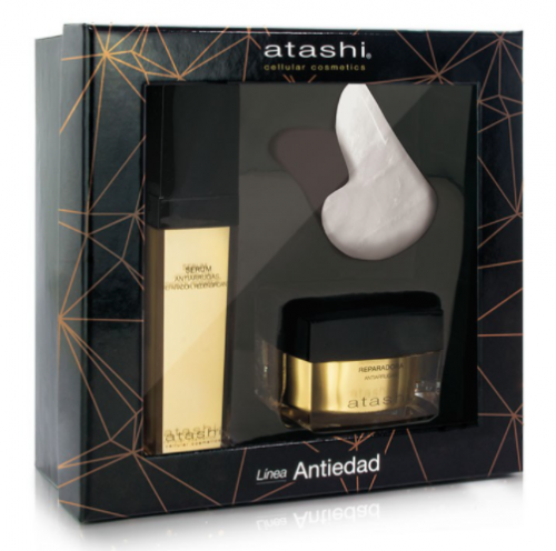 ATASHI Cofre Ritual juventud en tu piel Serum + Crema antiarrugas + Corazón de jade