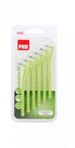 PHB Cepillo Interdental 90º Extrafino 0,9 Verde 6 U
