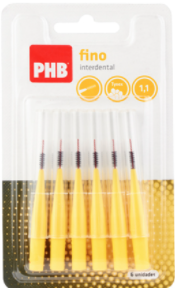 PHB Cepillo Interdental Fino 1,1 Amarillo 6 U