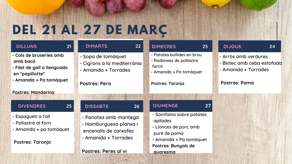 Menú setmanal