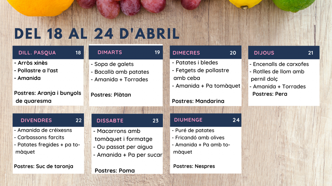 Menú setmanal