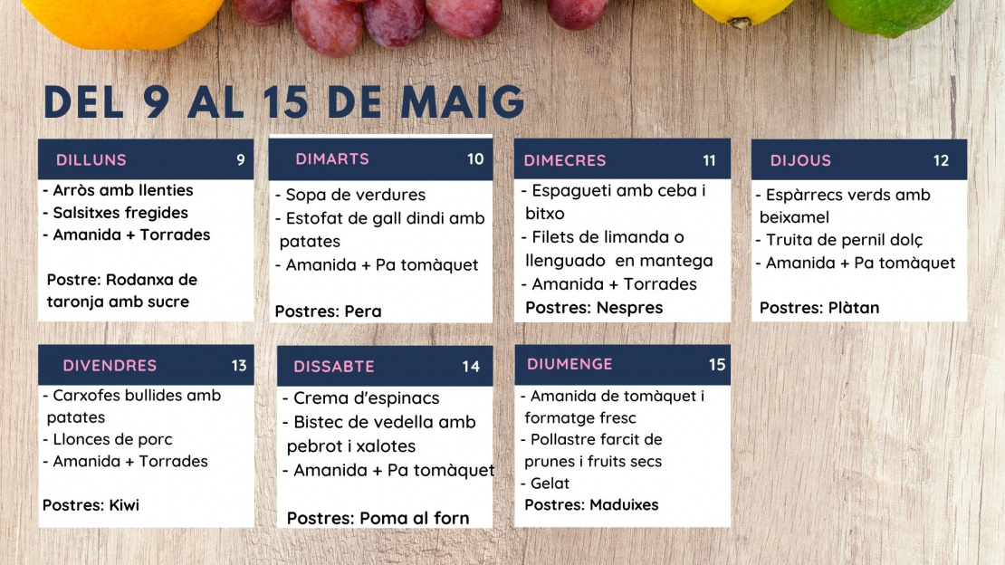 Menú setmanal