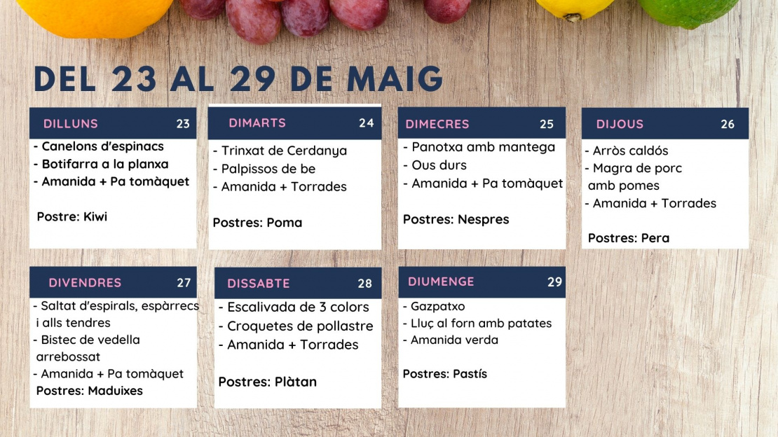 Menú setmanal