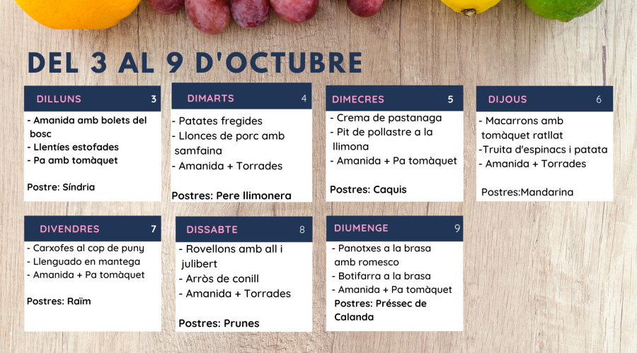 Menú setmanal