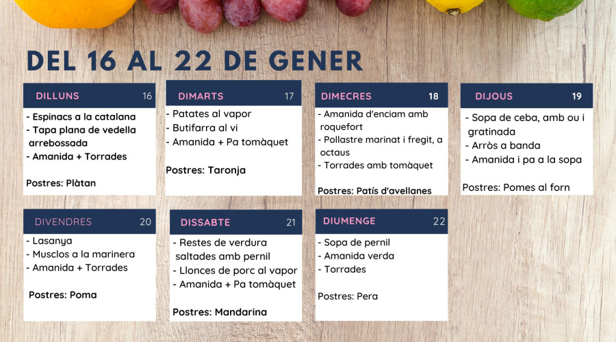 Menú setmanal
