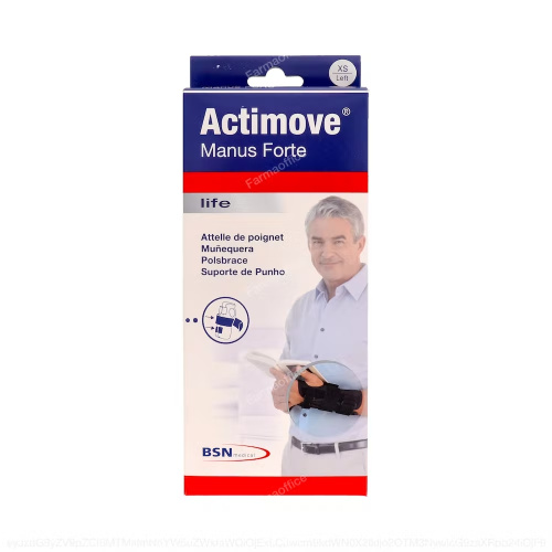 Actimove Muñequera Inmo Palmar Izq T/L-XL 19-23 Cm -Manus Forte- Negro (73482-12)