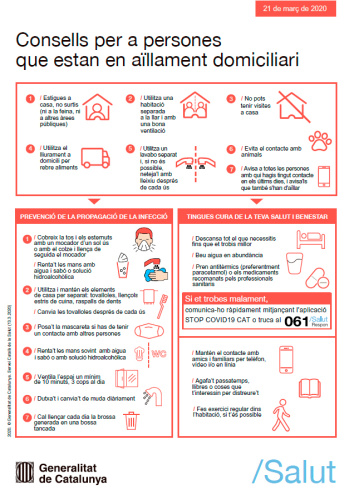 Precaucions especials si tinc coronavirus o sospito que puc tenir-ne
