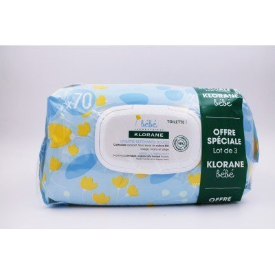 KLORANE BEBE TOALLITAS PACK 3 UNIDADES 