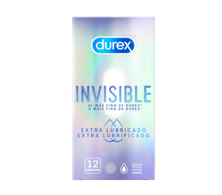 Durex Preservativos Invisible Extra Lubricado 12 Unidades