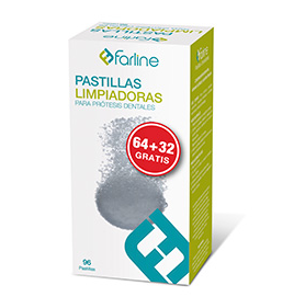 Farline Pastillas Limpiadoras Protesis Dental 96 Unidades