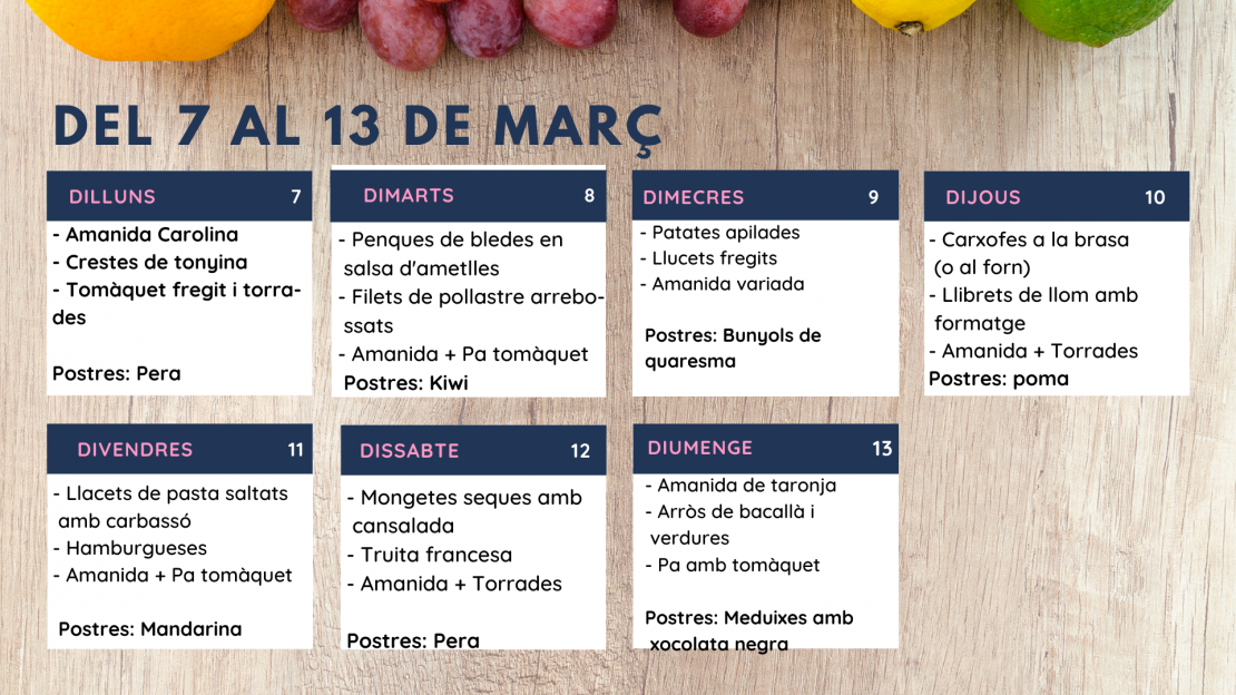 Menú setmanal